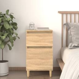 Berkfield Home Bedside Cabinet Sonoma Oak 40x35x70 cm in Brown - Size: 40 x 35 x 70 cm - thumbnail 2
