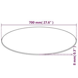Berkfield Home Table Top Tempered Glass Round 700 mm in Black - thumbnail 4
