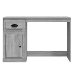Berkfield Home Elegant Desk with Drawer Grey Sonoma 115x50x75 cm Engineered Wood - Size: 115 x 50 x 75 cm - thumbnail 6
