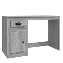 Berkfield Home Elegant Desk with Drawer Grey Sonoma 115x50x75 cm Engineered Wood - Size: 115 x 50 x 75 cm - thumbnail 3