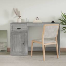 Berkfield Home Elegant Desk with Drawer Grey Sonoma 115x50x75 cm Engineered Wood - Size: 115 x 50 x 75 cm - thumbnail 2