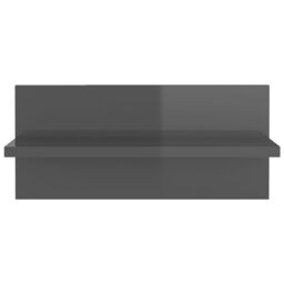 Berkfield Home Wall Shelves 4 pcs High Gloss Grey 40x11.5x18 cm - thumbnail 6