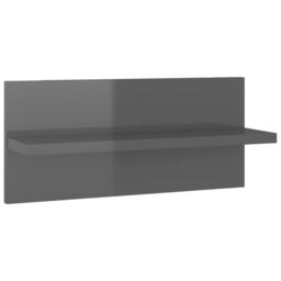 Berkfield Home Wall Shelves 4 pcs High Gloss Grey 40x11.5x18 cm - thumbnail 5