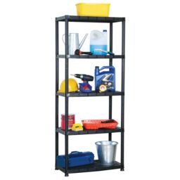 Berkfield Home Storage Shelf 5-Tier Black 71x38x170 cm Plastic - Size: 71 x 38 x 170 cm