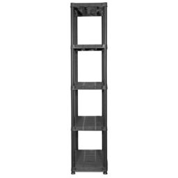 Berkfield Home Storage Shelf 5-Tier Black 71x38x170 cm Plastic - Size: 71 x 38 x 170 cm - thumbnail 4