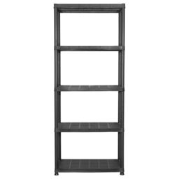 Berkfield Home Storage Shelf 5-Tier Black 71x38x170 cm Plastic - Size: 71 x 38 x 170 cm - thumbnail 3