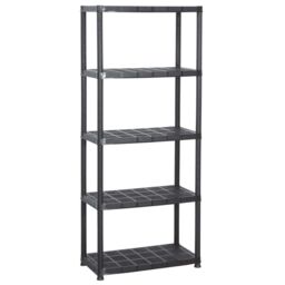 Berkfield Home Storage Shelf 5-Tier Black 71x38x170 cm Plastic - Size: 71 x 38 x 170 cm - thumbnail 2