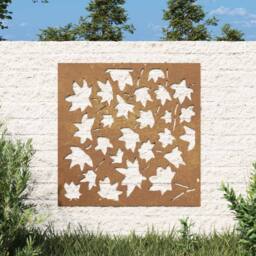 Berkfield Home Garden Wall Decoration 55x55 cm Corten Steel Maple Leaf Design in Brown - thumbnail 2