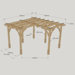 Rutland County Garden Furniture Ltd Corner Pergola - Wood - L480 x W480 cm - Rustic Brown - thumbnail 4
