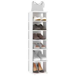 Berkfield Home Shoe Cabinets 2 pcs White 27.5x27x102 cm Engineered Wood - thumbnail 7