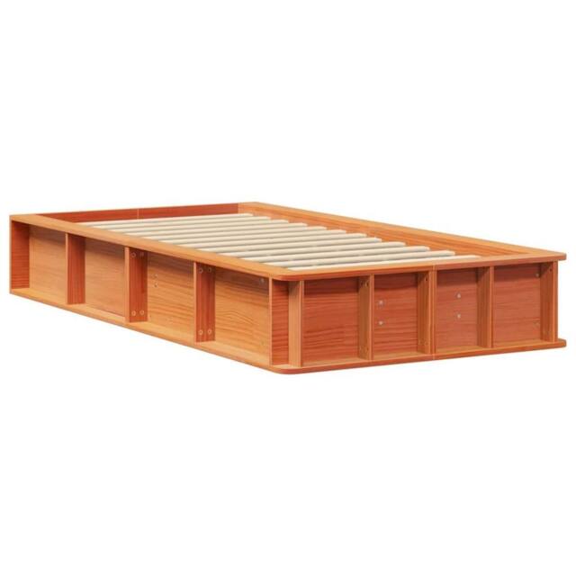 Berkfield Home Bed Frame with Storage Wax brown 100 x 200 cm Solid Pine Wood - image 1