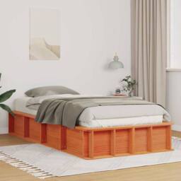 Berkfield Home Bed Frame with Storage Wax brown 100 x 200 cm Solid Pine Wood - thumbnail 2