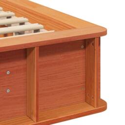 Berkfield Home Bed Frame with Storage Wax brown 100 x 200 cm Solid Pine Wood - thumbnail 9