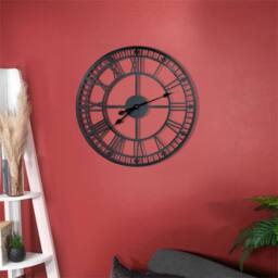 "St Helens Black Open Face Design Wall Clock Non Ticking - 600mm/24"" in Charcoal" - thumbnail 3