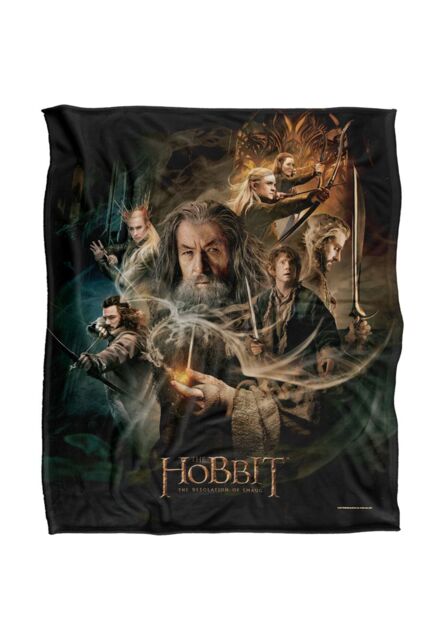 Warner Brothers The Hobbit The Desolation Of Smaug Officially Licensed Silky Touch Super Soft Throw Blanket 152 x 127 cm in White - image 1
