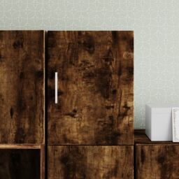Berkfield Home Wall Cabinet Smoked Oak 30x42.5x40 cm Engineered Wood in Brown - thumbnail 1