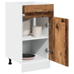 Berkfield Home Drawer Bottom Cabinet Lyon Old Wood 40x46x81.5 cm Engineered Wood in Brown - thumbnail 1