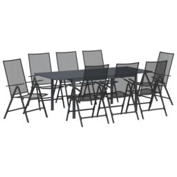 Berkfield Home 9 Piece Hallway Furniture Set Anthracite Steel in Black - thumbnail 2