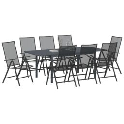 Berkfield Home 9 Piece Hallway Furniture Set Anthracite Steel in Black - thumbnail 3