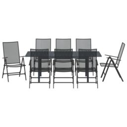 Berkfield Home 9 Piece Hallway Furniture Set Anthracite Steel in Black - thumbnail 7