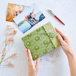 Paper High Small Sari Fabric Photo Album in Blue - thumbnail 4