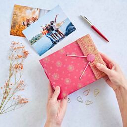 Paper High Small Sari Fabric Photo Album in Blue - thumbnail 5