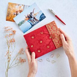Paper High Small Sari Fabric Photo Album in Blue - thumbnail 6