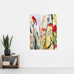 "Artery8 Northen Cardinal Bird Watercolour Spring Flowers Wall Art Print - Size: W12"" x H16""" - thumbnail 4