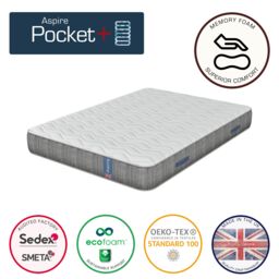 Aspire Pressure Relief Pocket+ Memory Mattress in White - Size: Small Double - thumbnail 2
