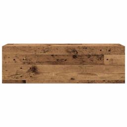 Berkfield Home Bathroom Wall Cabinet Old Wood 100x25x30 cm Engineered Wood in Brown - Size: 100 x 25 x 30 cm - thumbnail 5