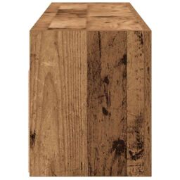 Berkfield Home Bathroom Wall Cabinet Old Wood 100x25x30 cm Engineered Wood in Brown - Size: 100 x 25 x 30 cm - thumbnail 6