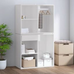 Berkfield Home Dressing Cabinet High Gloss White 80x40x65 cm Engineered Wood - Size: 80 x 40 x 65 cm - thumbnail 6