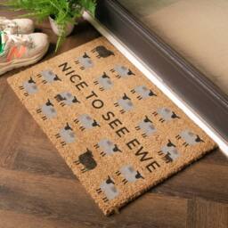Artsy Mats Nice To See Ewe Sheep Doormat (60 x 40cm) in Brown - Size: 40 cm x 60 cm - thumbnail 4