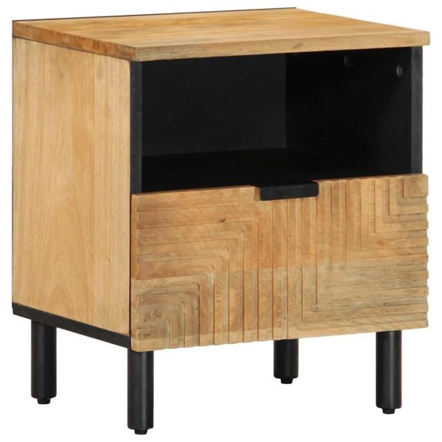 Berkfield Home Bedside Cabinet Brown 40x33x46 cm Solid Wood Mango - Size: 40 x 33 x 46 cm - image 1
