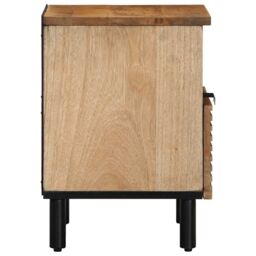 Berkfield Home Bedside Cabinet Brown 40x33x46 cm Solid Wood Mango - Size: 40 x 33 x 46 cm - thumbnail 4