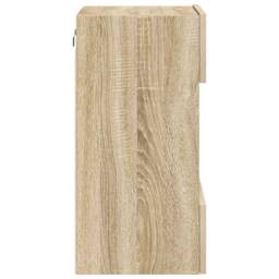 Berkfield Home TV Wall Cabinets with LED Lights 2 pcs Sonoma Oak 40x30x60.5 cm in Light Tan - thumbnail 9