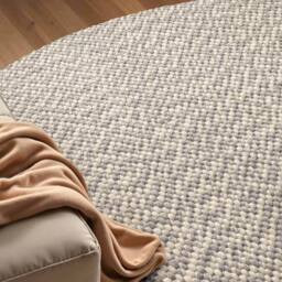 THE RUGS Lyon Handwoven Wool Beans Rug Living Room in Grey - Size: 200 cm x 290 cm - thumbnail 4