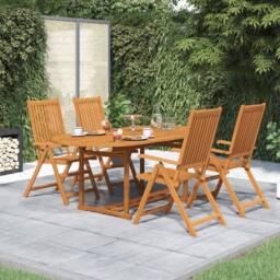 Berkfield Home 5 Piece Garden Dining Set Solid Acacia Wood in Brown - thumbnail 1