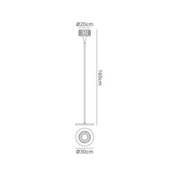 Netlighting O2 Floor Lamp 1 Light E27 Polished Chrome in Grey - thumbnail 2