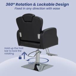 Gymax Barber Chair Swivel Salon Chair With Adjustable Headrest Seat Height in Black - thumbnail 4
