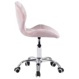 VOGREX Pink Velvet Swivel Lift Office Chair - thumbnail 3