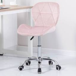 VOGREX Pink Velvet Swivel Lift Office Chair - thumbnail 5
