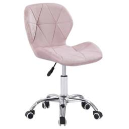 VOGREX Pink Velvet Swivel Lift Office Chair - thumbnail 1