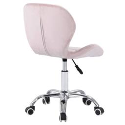VOGREX Pink Velvet Swivel Lift Office Chair - thumbnail 4