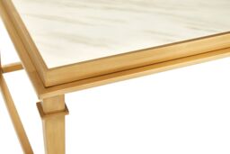Orsina Elegant Design Rectangular Coffee Table, Marble Top Display Coffee Table, Sturdy Decorative Coffee Table in Gold - thumbnail 5