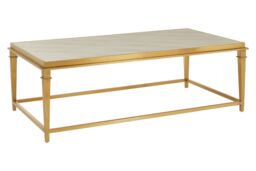 Orsina Elegant Design Rectangular Coffee Table, Marble Top Display Coffee Table, Sturdy Decorative Coffee Table in Gold - thumbnail 3