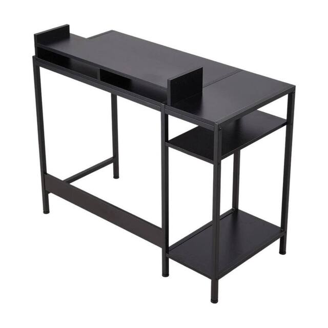 FLAVORA Black-Desk Gaming Workstation Writing Table in Black - Size: 0.6m2 - image 1