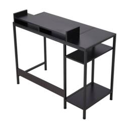 FLAVORA Black-Desk Gaming Workstation Writing Table in Black - Size: 0.6m2 - thumbnail 1