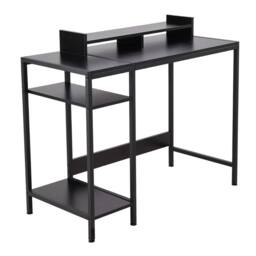 FLAVORA Black-Desk Gaming Workstation Writing Table in Black - Size: 0.6m2 - thumbnail 2