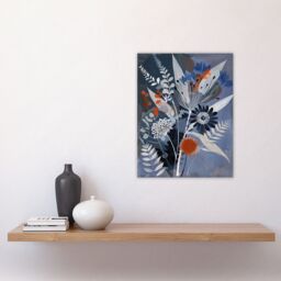 "Artery8 Blue Wildflower Spray Bouquet Painting Floral Wall Art Print - Size: W24"" x H32""" - thumbnail 4
